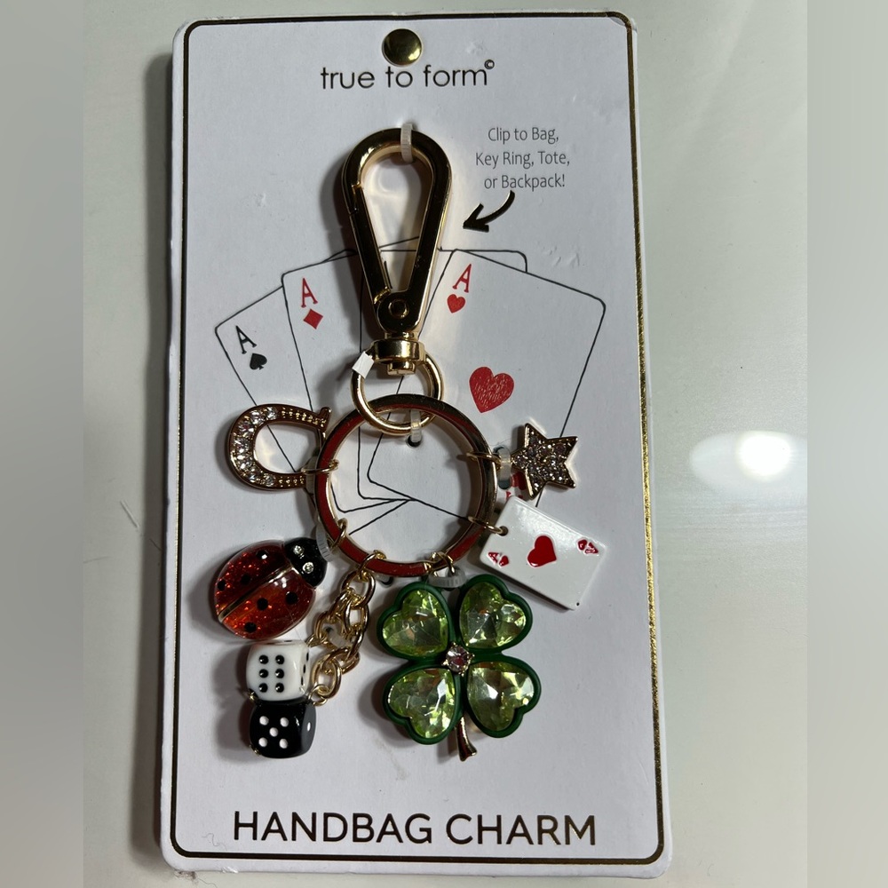 True to Form Lucky Ace Card, Dice, Horseshoe, Ladybug & Clover Bag Charm